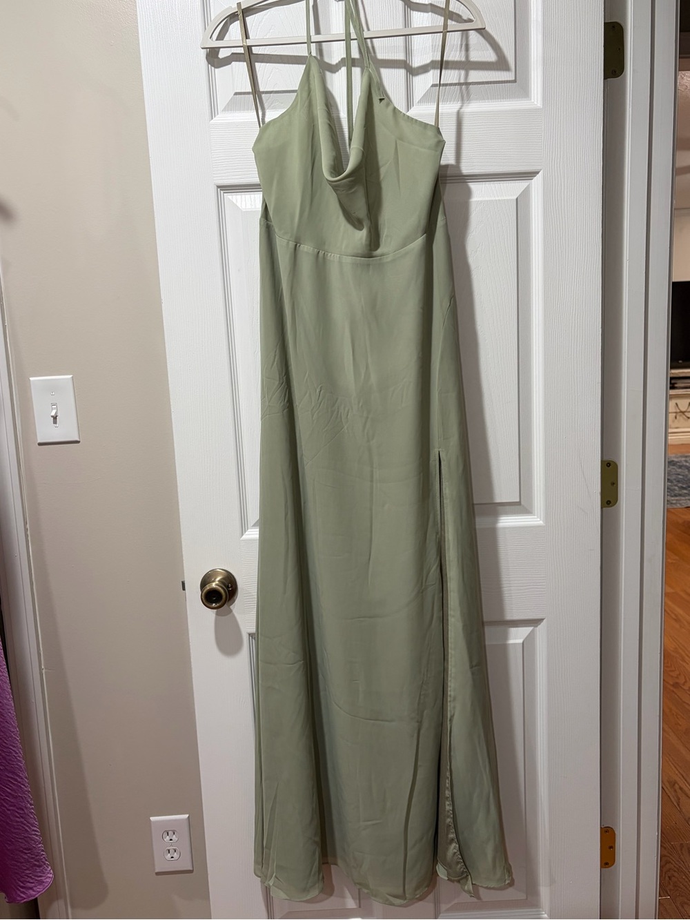 Sage Green Cowl Neck Maxi Dress